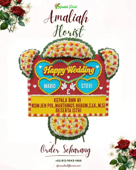 Papan Bunga Pernikahan Arso